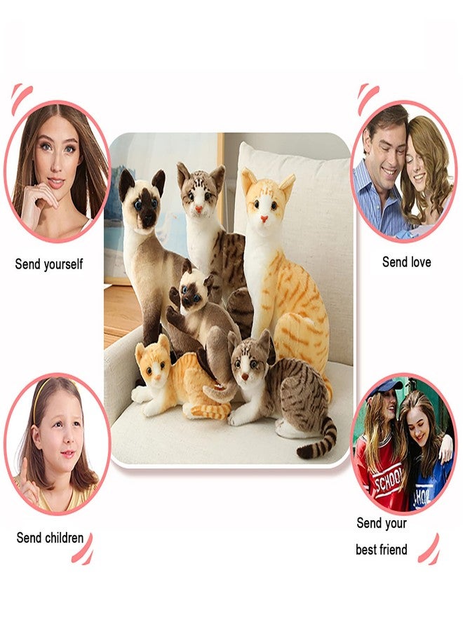 GUDVES Siamese Cat Stuffed Animal, Shorthair Cat Realistic Plush Cat Stuffed Toys, Gift for Kids 12inches (B) - Image 3
